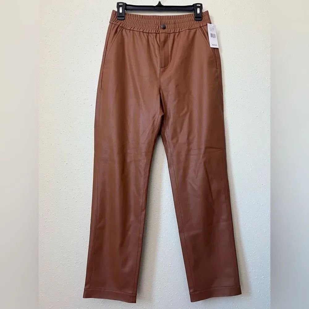 NWT AG Faux Leather Crop Pants Caramel Size 27